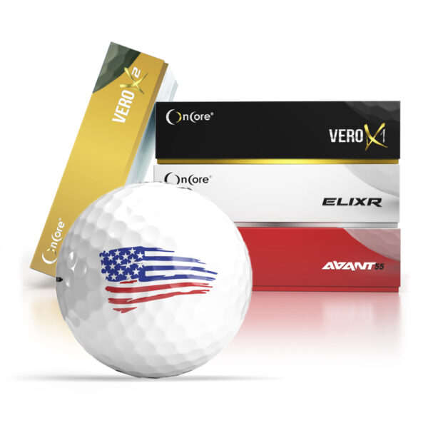 Shop USA American Flag Golf Balls - OnCore Golf Custom Logo Balls