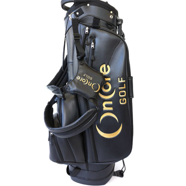 OnCore Golf - Official Black Leather Golf Bag with Stand