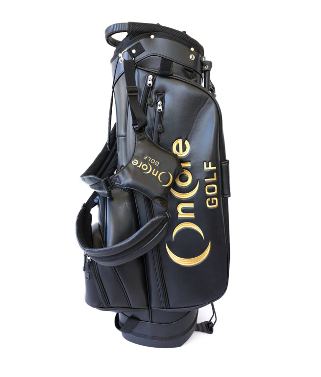 OnCore Golf - Official Black Leather Golf Bag with Stand