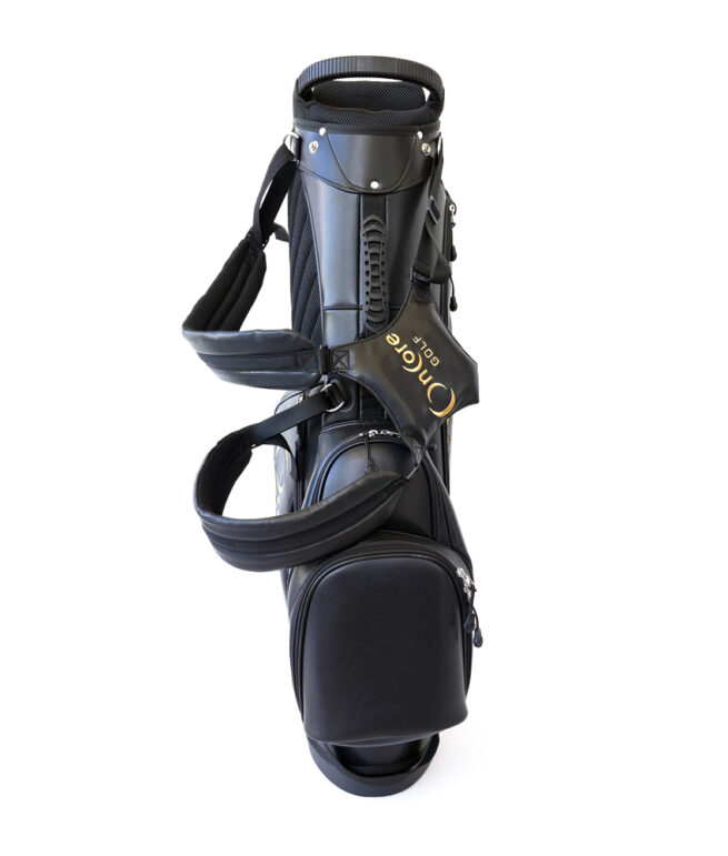 OnCore Golf - Official Tour Black Leather Golf Bag with Stand