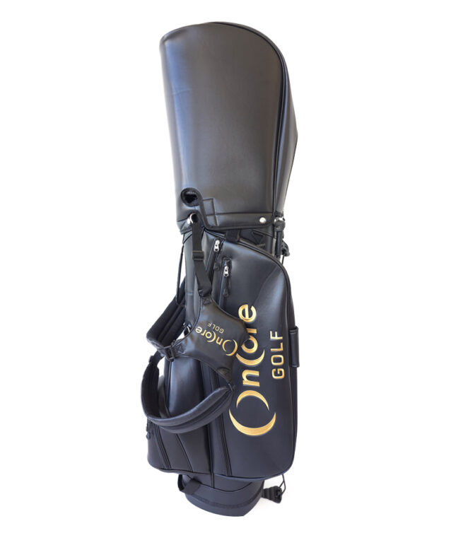 Shop Online - OnCore Golf Tour Performance Official Black Leather Golf Bag with Stand