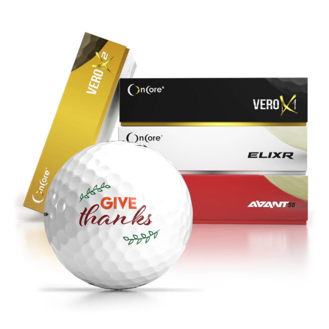 Shop Thanksgiving Day Logo Golf Balls - OnCore Golf - Give Thanks Custom Balls