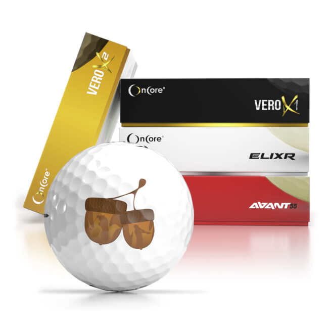 Shop Thanksgiving Day Logo Golf Balls - OnCore Golf - Golfer Acorns Custom Balls