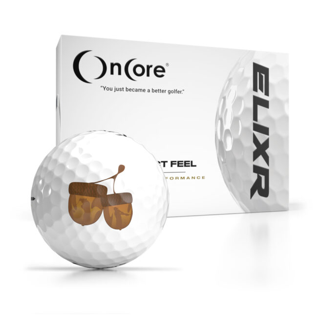 Shop Thanksgiving Day Logo Golf Balls - OnCore Golf - Golfer Acorns - Dozen ELIXR