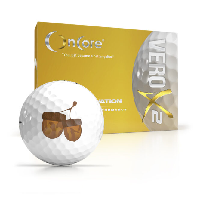 Shop Thanksgiving Day Logo Golf Balls - OnCore Golf - Golfer Acorns - Dozen VERO X2