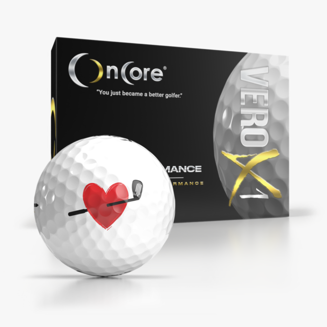 Shop Valentine's Day Golf Balls - 2024 - Heart Club Love Golf Ball | OnCore - VERO X1