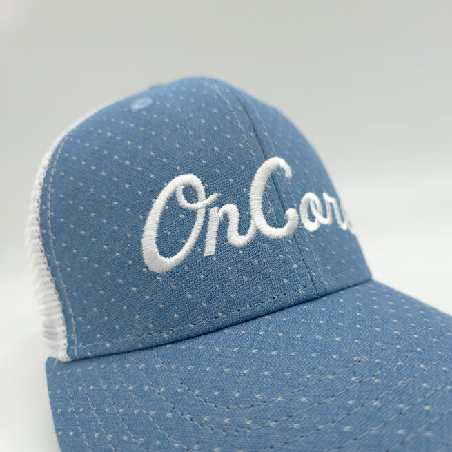 Order the OnCore Text Script Blue - Mesh Golf Hat