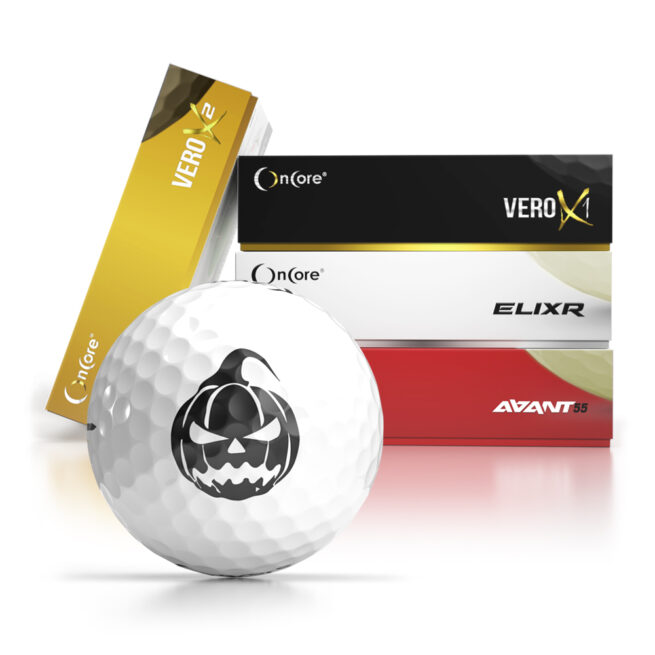 Shop OnCore's Halloween Logo Golf Balls Online - Scary Pumpkin Ball