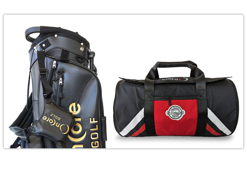 The Ritz - Holiday OnCore Golf Bundle Offer - Black Leather Golf Bag and Varsity Golf Cooler