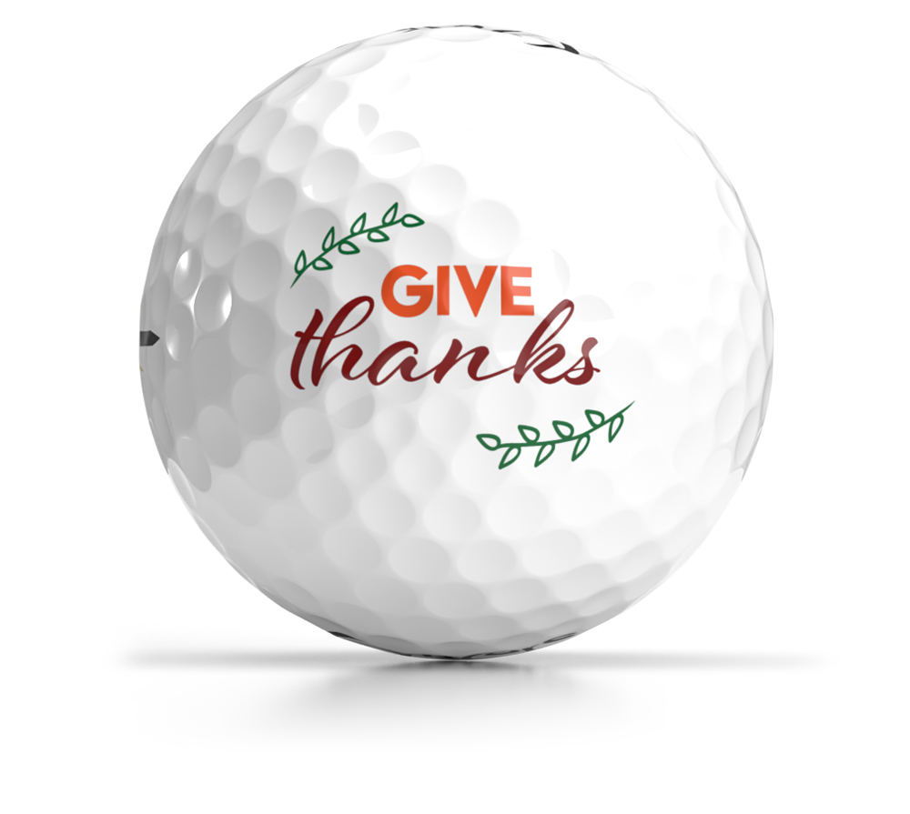 Shop Thanksgiving Day Logo Golf Balls - OnCore Golf - Give Thanks Custom Ball