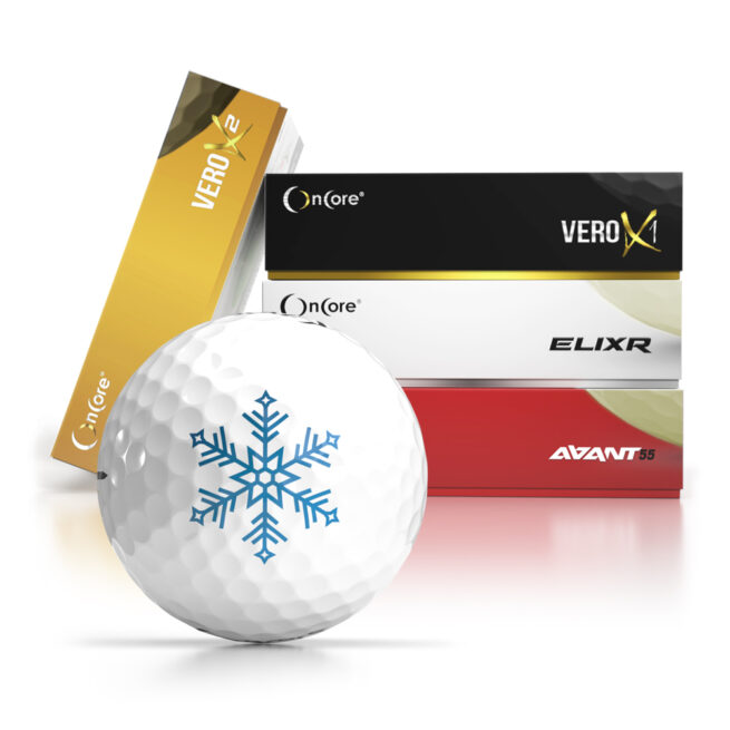 Shop 2024 Holiday Collection Golf Balls from OnCore Golf - Winter Snowflake Golf Balls